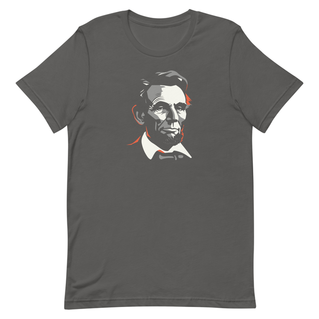 Abe Lincoln Silhouette t-shirt in Asphalt colorway, product mockup