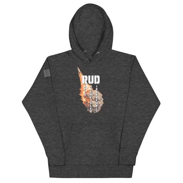 RUD - Rapid unscheduled disassembly Unisex Hoodie in Charcoal Heather, product photo