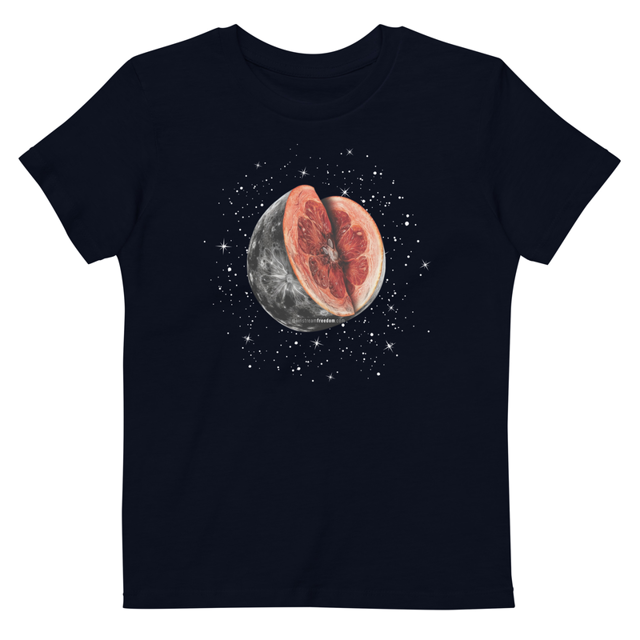 Celestial Fruit Organic cotton kids t-shirt in French Navy, product photo