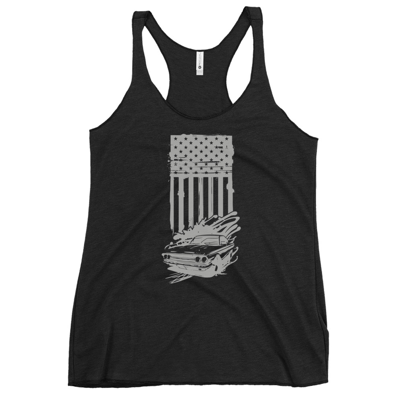 American Flag and Car Women's Tank Top