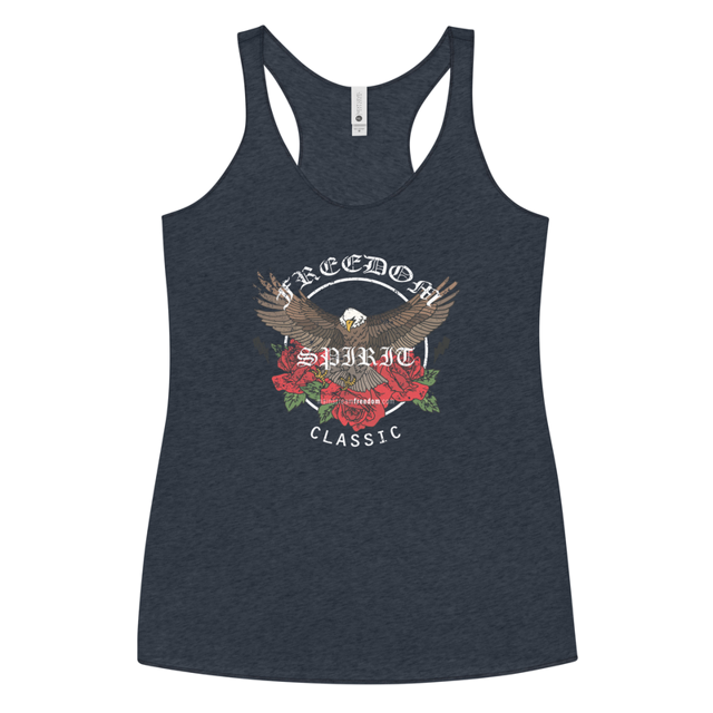 Freedom Spirit Classic Women's Tank Top in vintage navy, product mockup