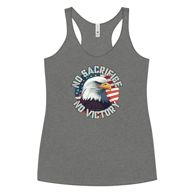No Sacrifice No Victory Women's Tank Top in premium heather, product mockup