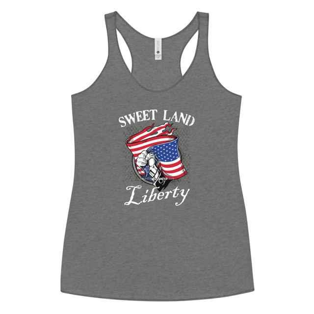 Sweet Land of Liberty Women's Tank Top in premium heather, product mockup
