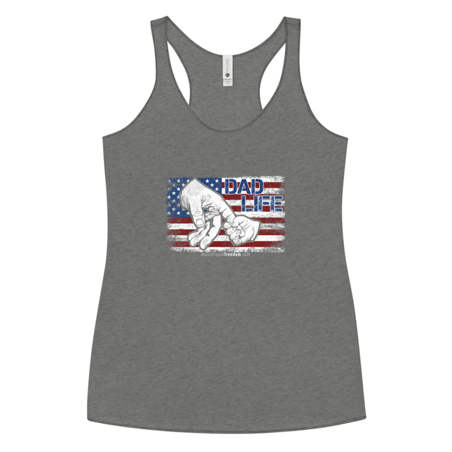 Dad Life Women's Tank Top, Premium Heather colorway, product mockup