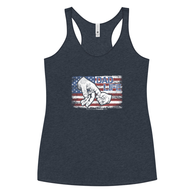 Dad Life Women's Tank Top, Vintage Navy colorway, product mockup