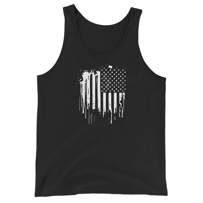 Grunge American Flag Silhouette Men's Tank Top