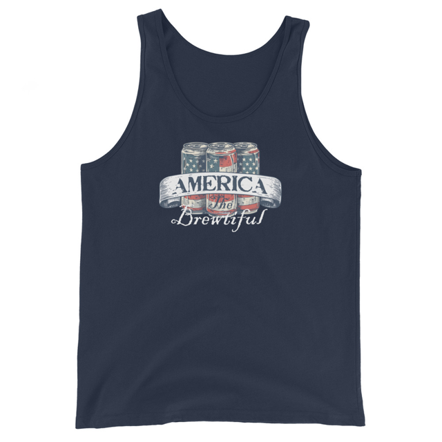 America The Brewtiful tank top in Navy, product mockup