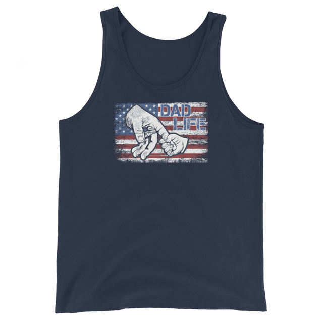 Dad Life Men's Tank Top, Navy colorway, product mockup