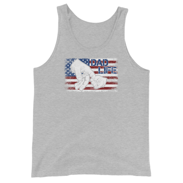 Dad Life Men's Tank Top, Athletic Heather colorway, product mockup