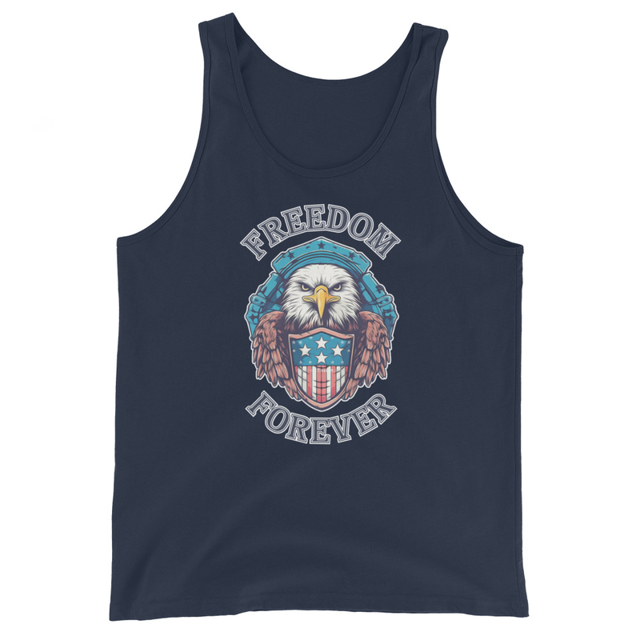 Freedom Forever Men's Tank Top, Navy colorway, product mockup