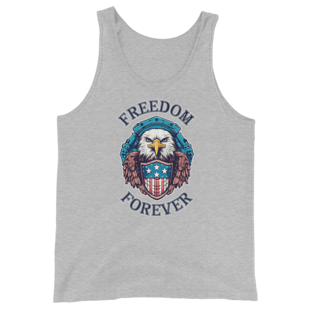 Freedom Forever Men's Tank Top, Athletic Heather colorway, product mockup