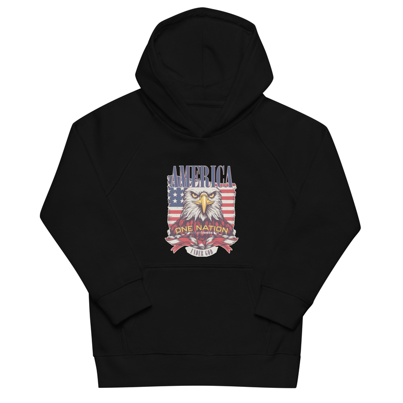 America One Nation Under God Kids eco hoodie