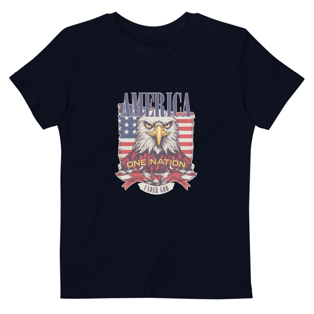 America One Nation Under God Organic cotton kids t-shirt, second view
