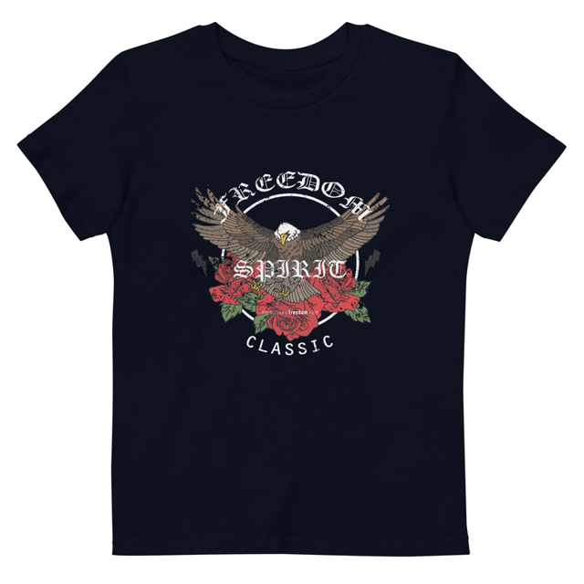 Freedom Spirit Classic kids t-shirt in French Navy, product mockup