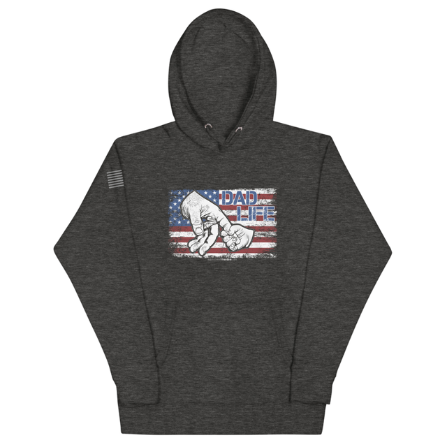 Dad Life Unisex Hoodie in charcoal heather, product mockup