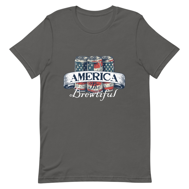 America The Brewtiful t-shirt in Asphalt colorway, product mockup