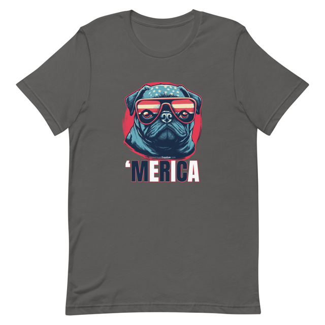Merica t-shirt in Asphalt colorway, product mockup