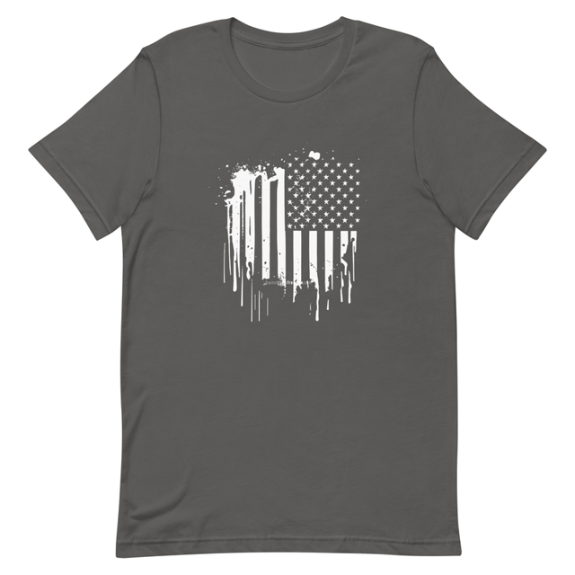 American Flag t-shirt in Asphalt colorway, product mockup