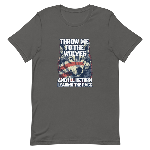 Throw Me To The Wolves t-shirt in Asphalt, product mockup