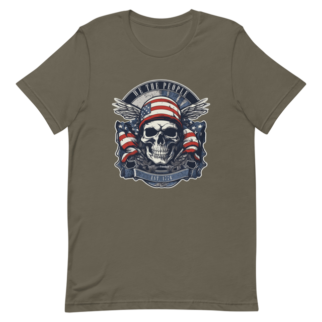 We The People Est. 1776 t-shirt in Army, product mockup