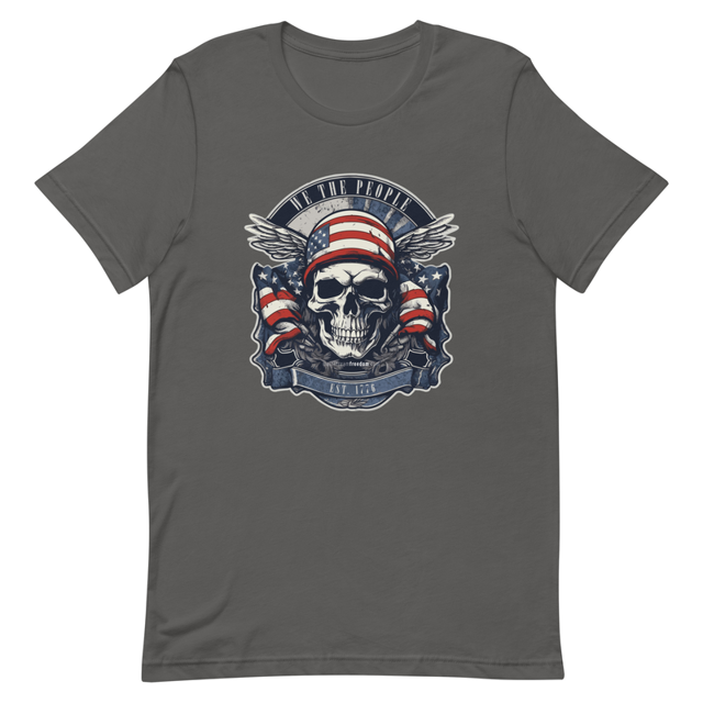 We The People Est. 1776 t-shirt in Asphalt, product mockup
