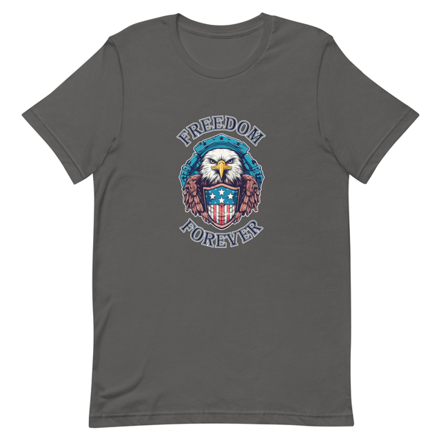 Freedom Forever t-shirt in asphalt, product mockup