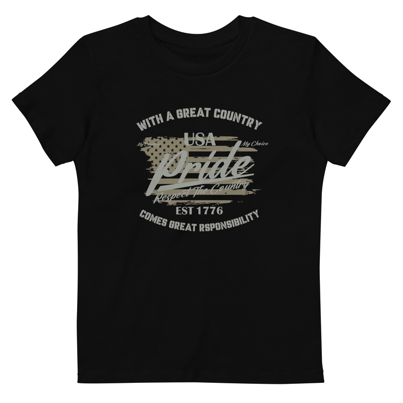 With A Great Country Comes Great Responsibility Organic cotton kids t-shirt
