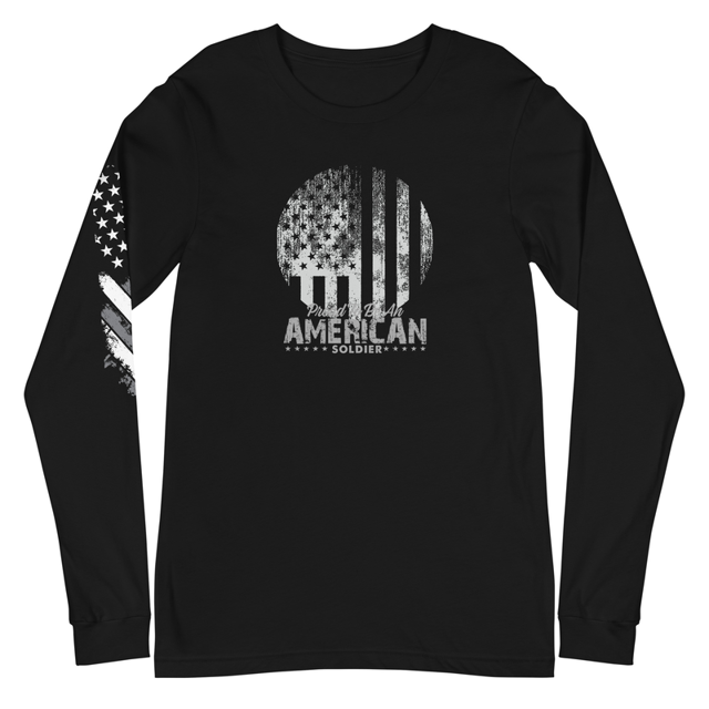 Proud To Be An American Soldier Unisex Long Sleeve Tee, second view