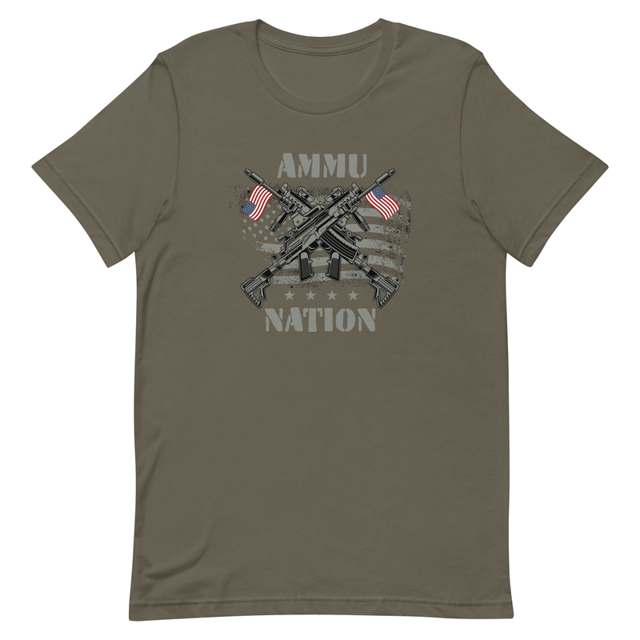 Ammu-nation t-shirt in Army, product mockup