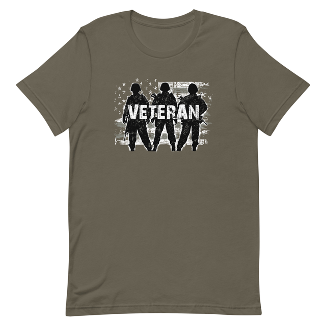 Veteran Army Silhouette t-shirt in Army, product mockup