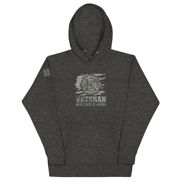 Veteran USA Unisex Hoodie in Charcoal Heather, product mockup