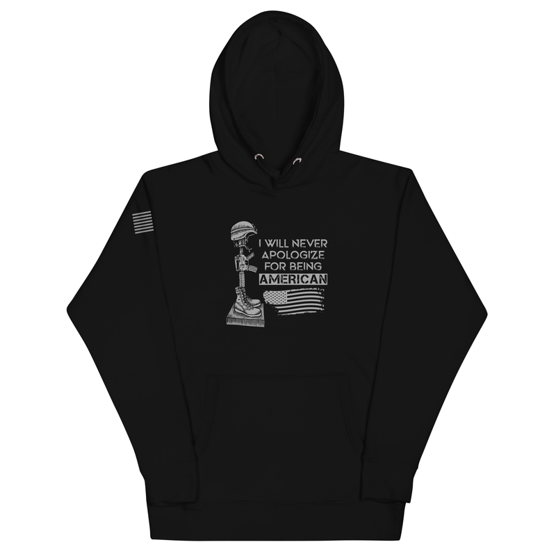 I Will Never Apologize For Being American Unisex Hoodie