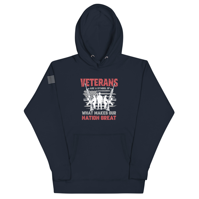 Veterans are a Symbol Of What Makes Our Nation Great Unisex Hoodie, second view