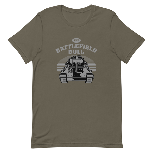 The Battlefield Bull t-shirt in Army, product mockup