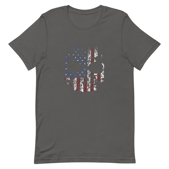 USA Skull t-shirt in Asphalt, product mockup