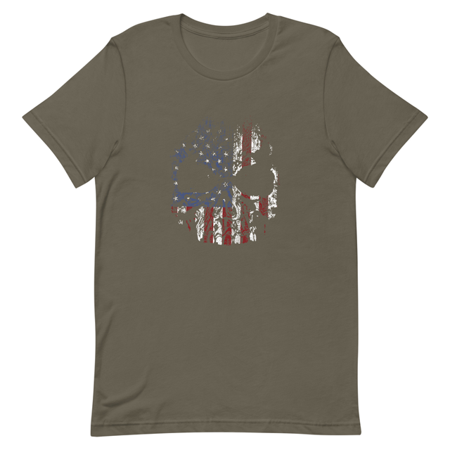 USA Skull t-shirt in Army, product mockup