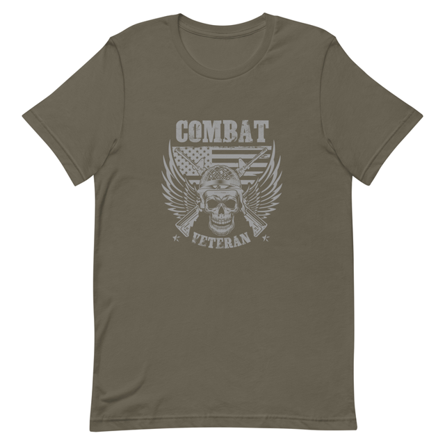 Combat Veteran Unisex t-shirt, product mockup, Army colorway