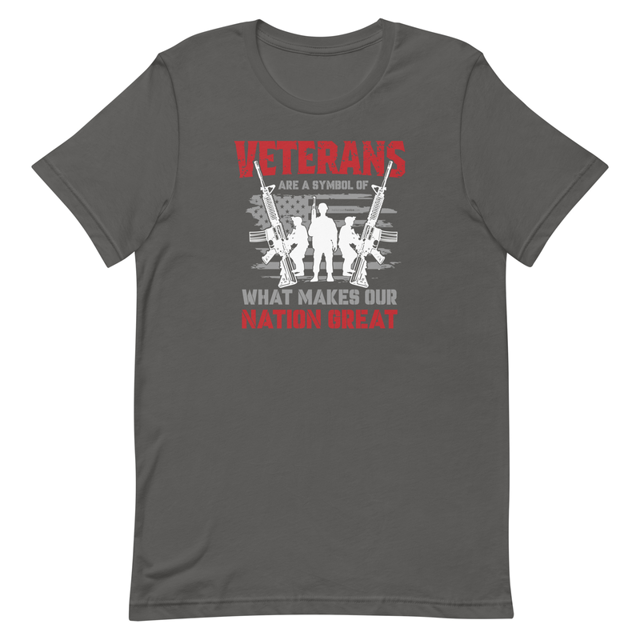 Veterans are a Symbol Of What Makes Our Nation Great Unisex t-shirt, product mockup, Asphalt colorway