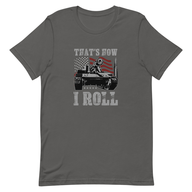That's How I Roll Unisex t-shirt, product mockup, Asphalt colorway