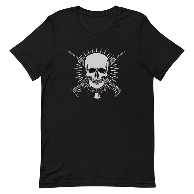 Skull with Guns and Bullets Unisex t-shirt, second view