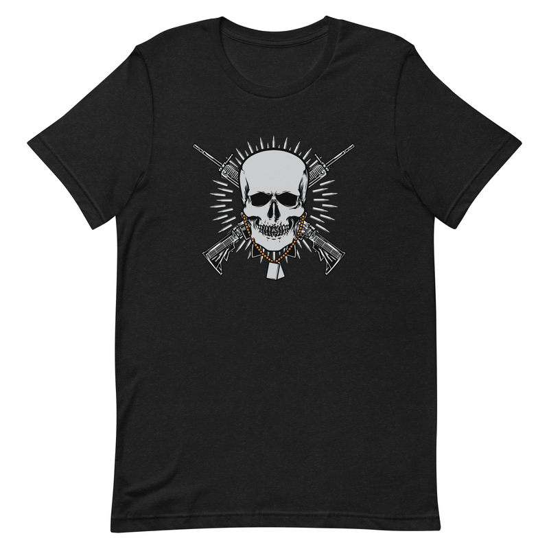 Skull with Guns and Bullets Unisex t-shirt