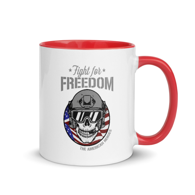 Fight For Freedom The American Heroes mug in Red, product mockup