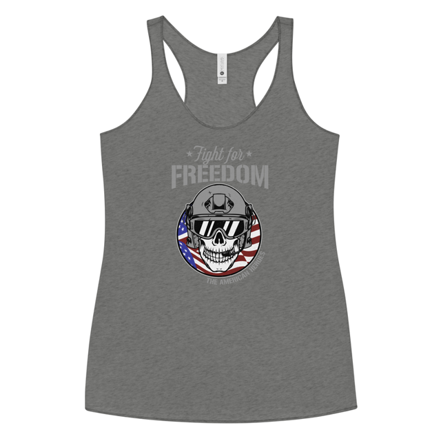 Fight For Freedom - The American Heroes tank top in Premium Heather colorway, product mockup