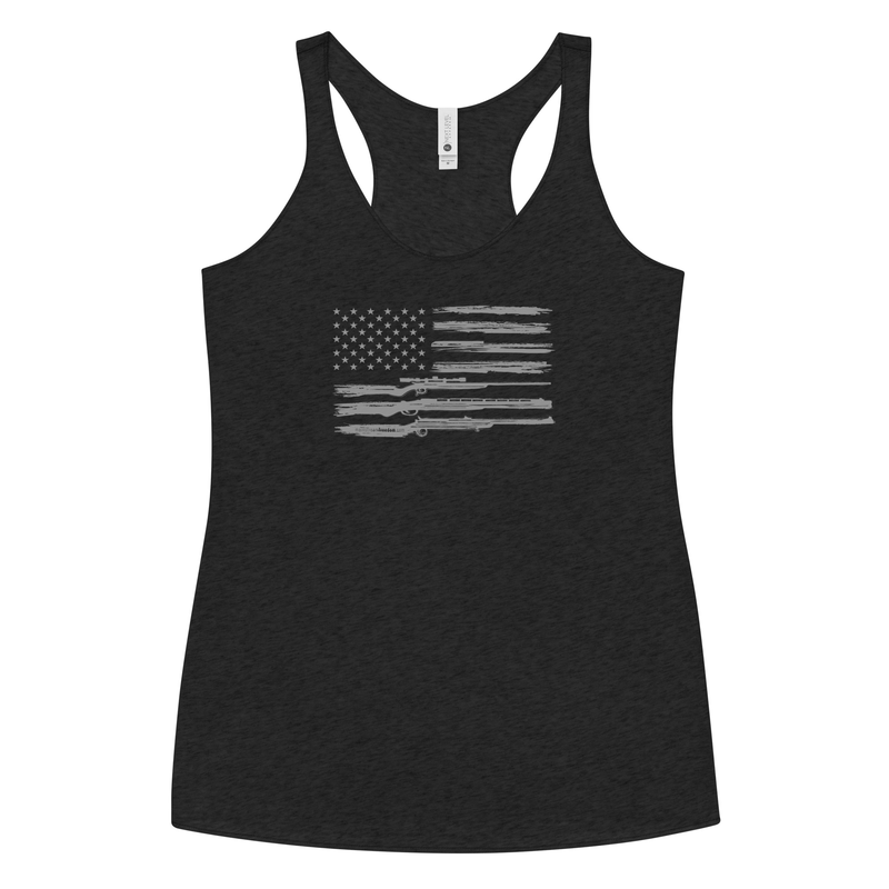Grunge American Flag with Guns Women's Tank Top