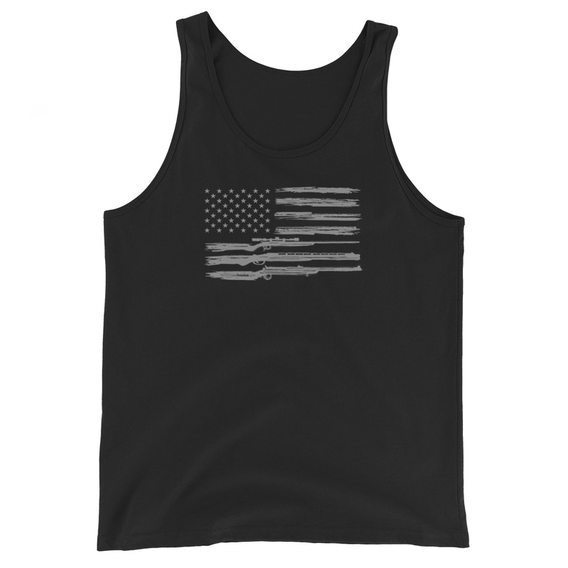 Grunge American Flag with Guns Men's Tank Top