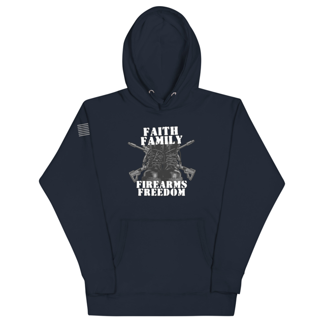 Faith Family Firearms Freedom Unisex Hoodie, second view