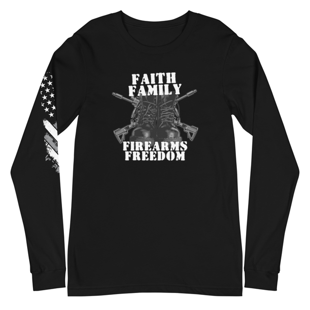Faith Family Firearms Freedom Unisex Long Sleeve Tee, second view