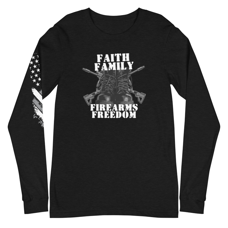 Faith Family Firearms Freedom Unisex Long Sleeve Tee