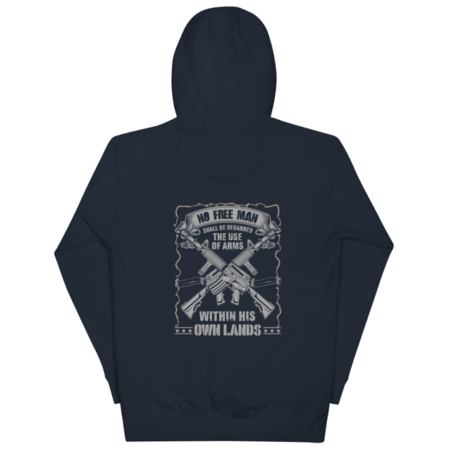 No Free Man Shall Be Debarred The use Of Arms Within His Own Lands Unisex Hoodie (Back Design), second view