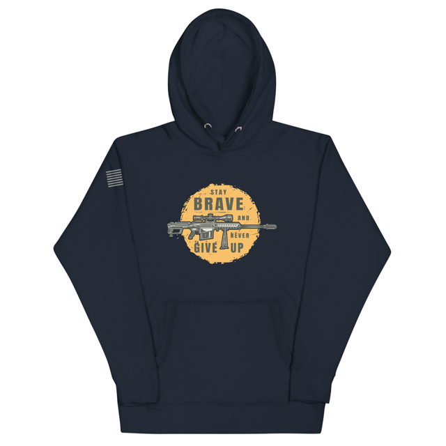 Stay Brave and Never Give Up Unisex Hoodie, second view